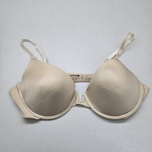 Lily Of France Women Bra 38C Beige T Shirt Underwired Strap Adjustable